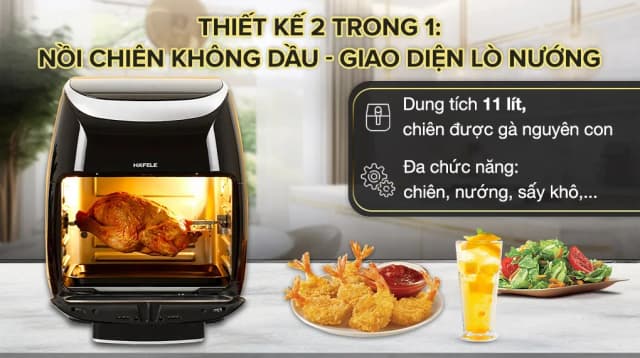 So sánh giá Lò chiên không dầu Hafele 11 lít HS-AF1102B (535.43.715) rẻ nhất? - Ảnh 7