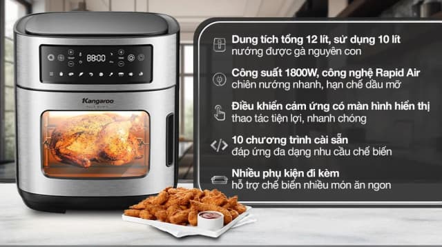 So sánh giá Lò chiên không dầu Kangaroo KG12AF1A 12 lít rẻ nhất? - Ảnh 4