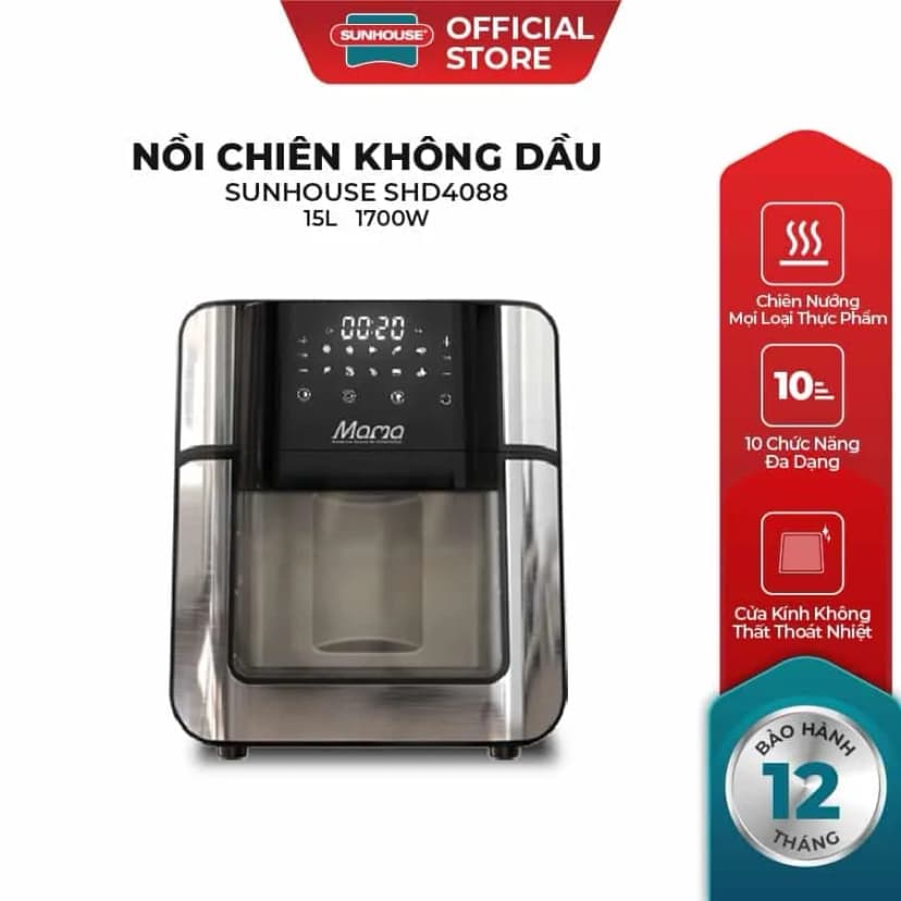 Lò chiên không dầu Sunhouse Mama SHD4088 15 lít - Giá rẻ nhất hôm nay - Ảnh 21