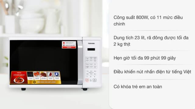 So sánh giá Lò vi sóng Toshiba ER-SS23(W1)VN 23 lít rẻ nhất? - Ảnh 9