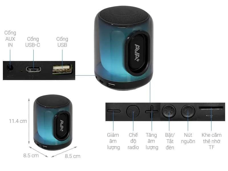 Loa Bluetooth AVA+ Led K09 - Giá rẻ nhất hôm nay - Ảnh 3