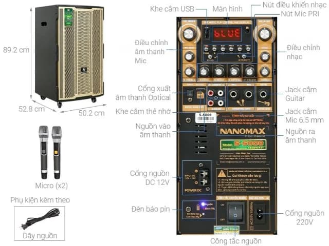 So sánh giá Loa kéo karaoke Nanomax S-5000 1350W rẻ nhất? - Ảnh 6