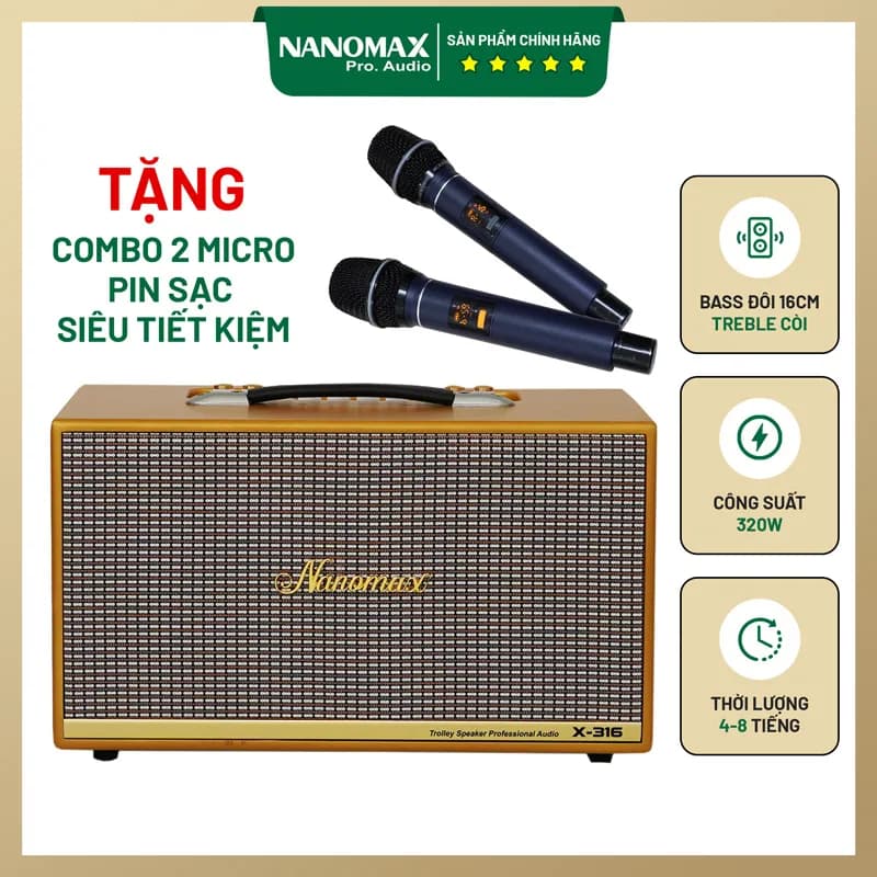 Loa karaoke xách tay Nanomax X-920 420W - Giá rẻ nhất hôm nay - Ảnh 7