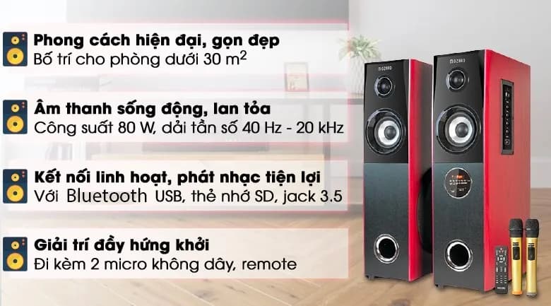 So sánh giá Cặp loa tháp Mozard M103 80W - Tìm sản phẩm giá rẻ nhất - Ảnh 4