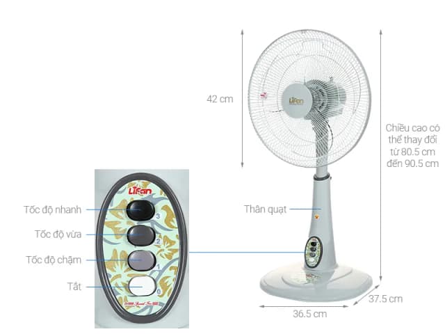 So sánh giá Quạt lửng Lifan 3 cánh QL-216 45W rẻ nhất? - Ảnh 3