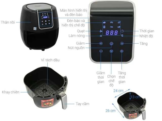 So sánh giá Nồi chiên không dầu Magic 6.5 lít A-805 rẻ nhất? - Ảnh 4