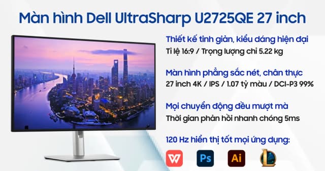 So sánh giá Màn hình Dell UltraSharp U2725QE (27 inch 4K, IPS, 120Hz, 5ms) rẻ nhất? - Ảnh 16
