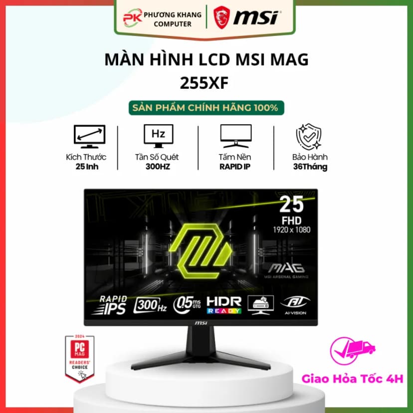 Màn hình Gaming MSI MAG 255PXF (24.5 inch Full HD, IPS, 300Hz, 0.5ms) - Giá rẻ nhất hôm nay - Ảnh 1