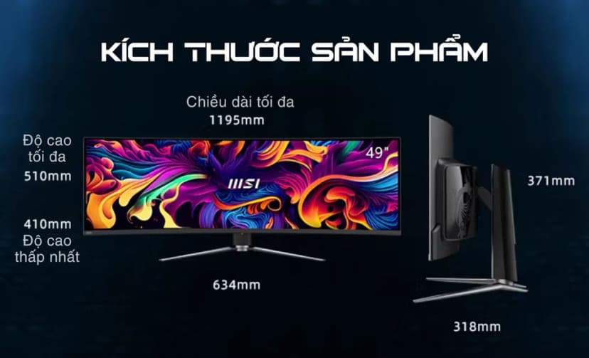 Màn hình Gaming MSI MPG 491CQP QD-OLED (49 inch DQHD, QD-OLED, 144Hz, 0.03ms) - Giá rẻ nhất hôm nay - Ảnh 4
