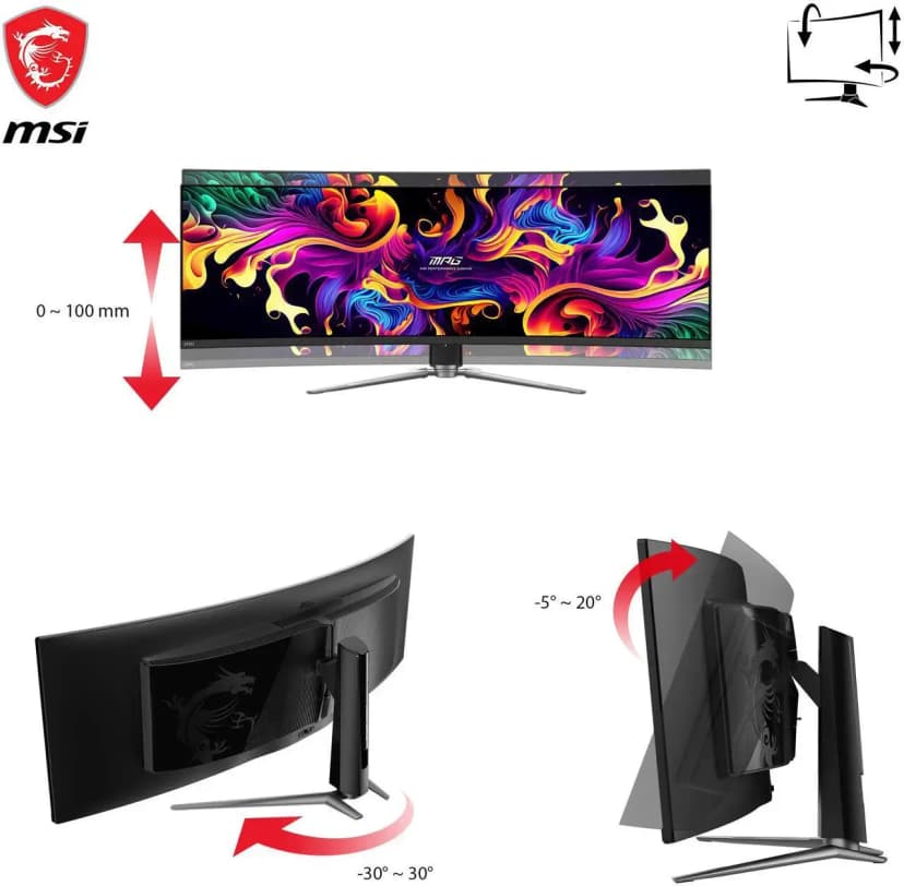Màn hình Gaming MSI MPG 491CQP QD-OLED (49 inch DQHD, QD-OLED, 144Hz, 0.03ms) - Giá rẻ nhất hôm nay - Ảnh 7