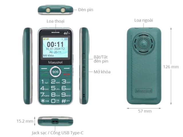 Điện thoại Masstel Fami 50 4G - 4