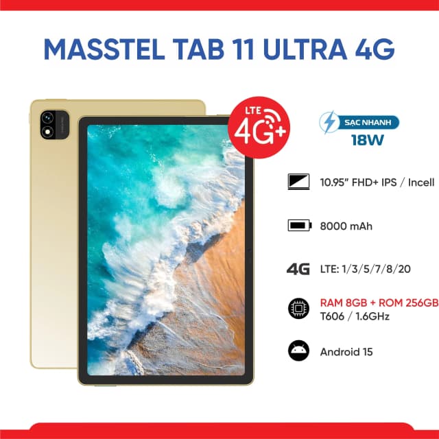 Máy tính bảng Masstel Tab 11 Ultra 4G 8GB/256GB - 4