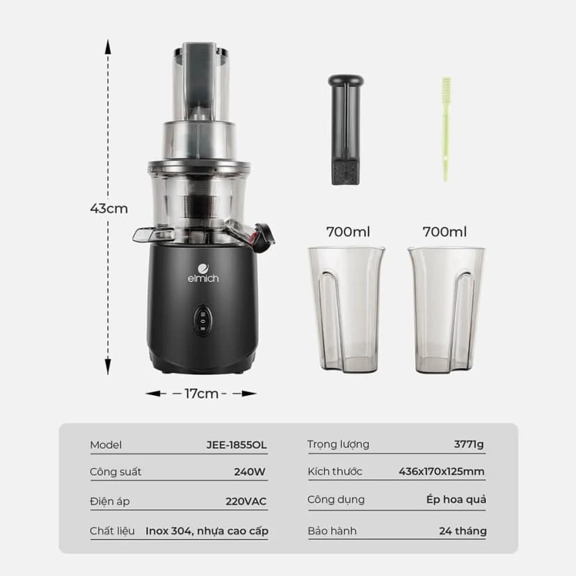 Máy ép chậm Elmich JEE-1855OL - Giá rẻ nhất hôm nay - Ảnh 10