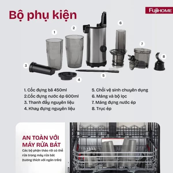 Top 1 so sánh giá Máy ép chậm FUJIHOME SJ08 - Tìm sản phẩm giá rẻ nhất - Ảnh 7