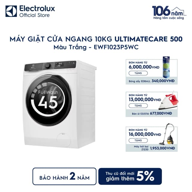 So sánh giá Máy giặt Electrolux UltimateCare 500 Inverter 10 kg EWF1023P5WC rẻ nhất? - Ảnh 10