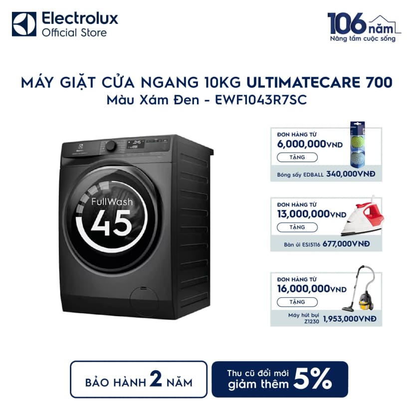 Máy giặt Electrolux UltimateCare 700 Inverter 10 kg EWF1043R7SC - Giá rẻ nhất hôm nay - Ảnh 16