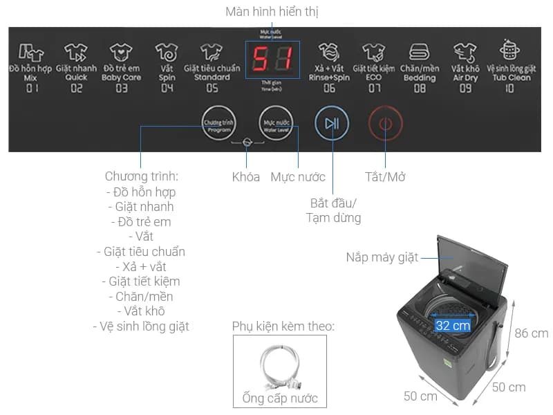 Máy giặt Hisense 8 kg WTZQ8012UT - Giá rẻ nhất hôm nay - Ảnh 9