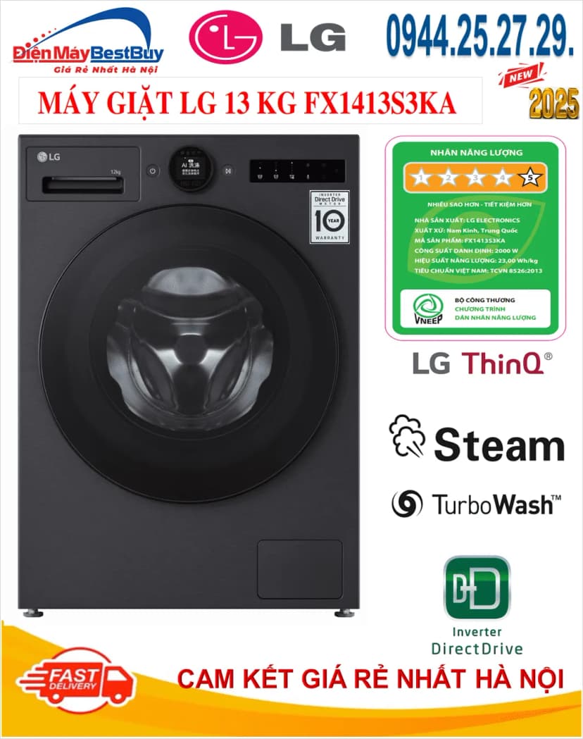 Máy giặt LG AI DD Inverter 13 kg FX1413S3KA - Giá rẻ nhất hôm nay - Ảnh 20