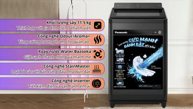 Máy giặt Panasonic Inverter 11.5 Kg NA-FD115X3BV - Giá rẻ nhất hôm nay - Ảnh 17