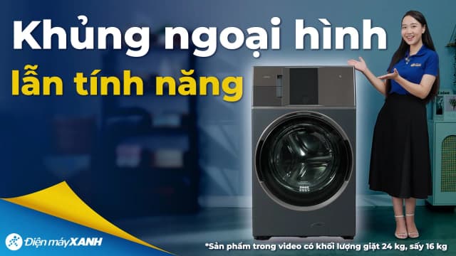 Máy giặt sấy Haier L+ Inverter giặt 24 kg - sấy 16 kg HWD240-BD12LU1L(GN) - Ảnh 8