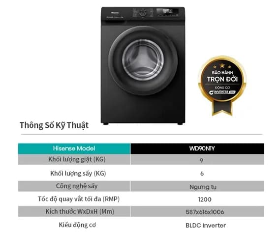 So sánh giá Máy giặt sấy Hisense Inverter giặt 9 kg - sấy 6 kg WD90N1Y rẻ nhất? - Ảnh 15