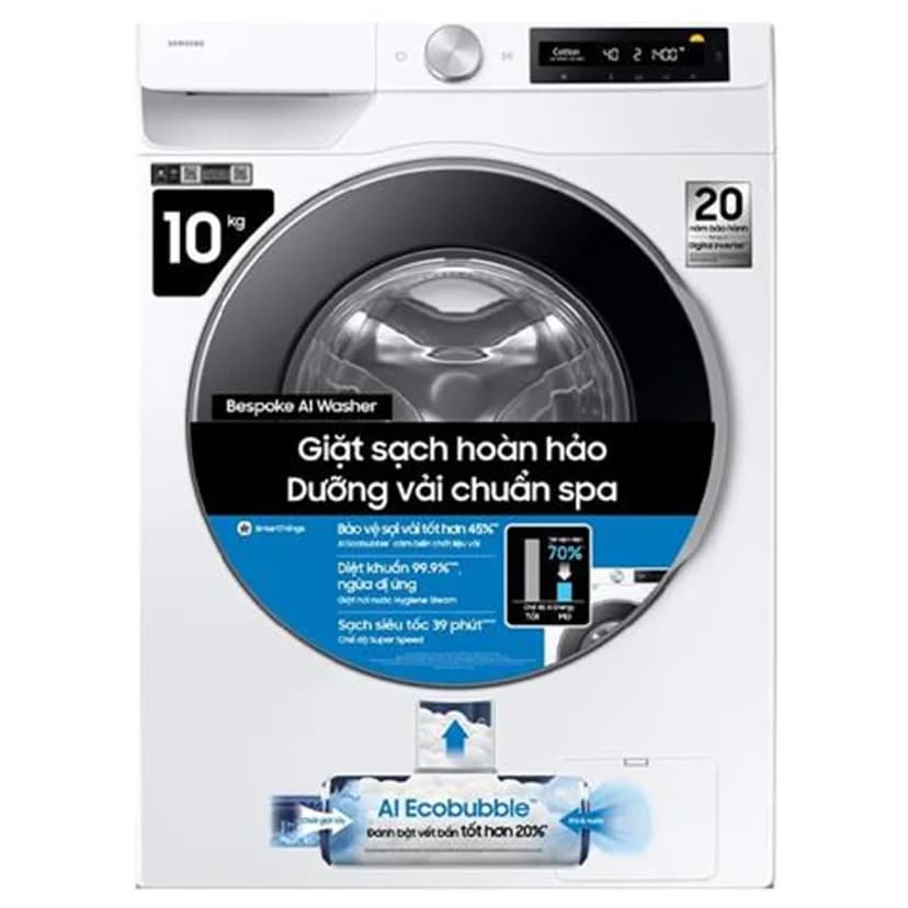 Máy giặt sấy Samsung Ecobubble Inverter giặt 10 kg - sấy 6 kg WD10HG4U04BBSV - Giá rẻ nhất hôm nay - Ảnh 1