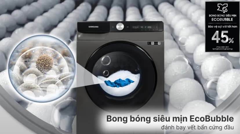 Máy giặt sấy Samsung Ecobubble Inverter giặt 10 kg - sấy 6 kg WD10HG4U04BBSV - Giá rẻ nhất hôm nay - Ảnh 2