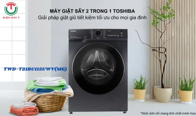 So sánh giá Máy giặt sấy Toshiba Inverter giặt 10.5 kg - sấy 7 kg TWD-T21BU115UWV(MG) rẻ nhất? - Ảnh 2