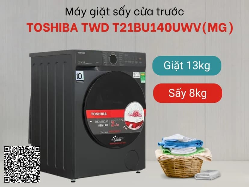Máy giặt sấy Toshiba Inverter giặt 13 kg - sấy 8 kg TWD-T21BU140UWV(MG) - Giá rẻ nhất hôm nay - Ảnh 20