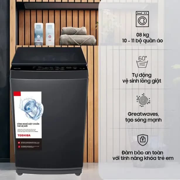 Máy giặt Toshiba 8 kg AW-M905BV(MK) - Giá rẻ nhất hôm nay - Ảnh 15