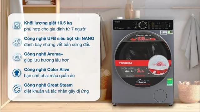 Top 1 so sánh giá Máy giặt Toshiba Inverter 11 kg TW-T33B120UWV(MK) - Tìm sản phẩm giá rẻ nhất - Ảnh 87