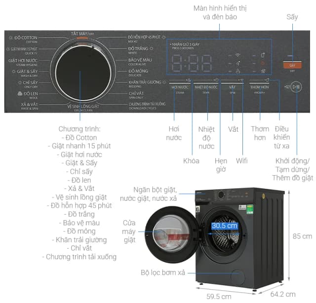 Top 1 so sánh giá Máy giặt Toshiba Inverter 13 kg TW-T33B140UWV(MK) - Tìm sản phẩm giá rẻ nhất - Ảnh 63