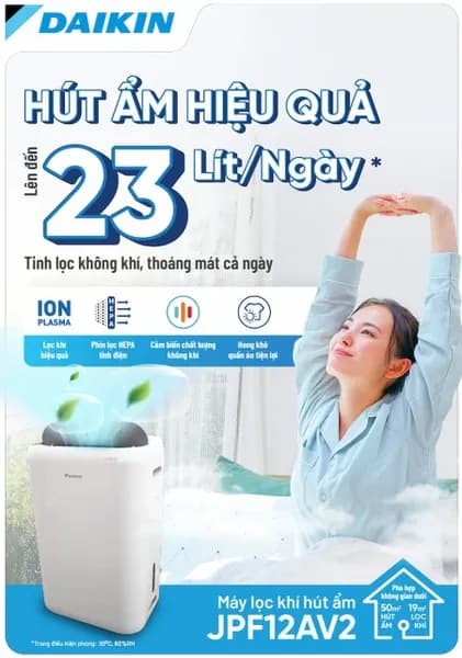 So sánh giá Máy hút ẩm kết hợp lọc không khí Daikin JPF12AV2 rẻ nhất? - Ảnh 8
