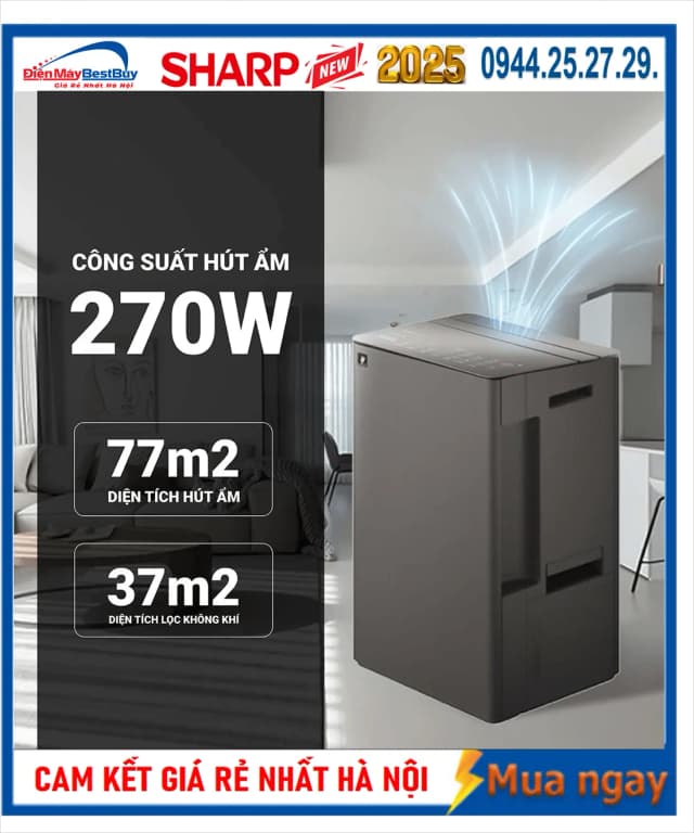 So sánh giá Máy hút ẩm kết hợp lọc không khí Sharp DW-T30FV-H rẻ nhất? - Ảnh 9