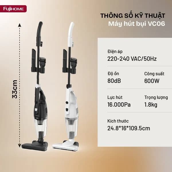 So sánh giá Máy hút bụi cầm tay FUJIHOME VC06 Trắng rẻ nhất? - Ảnh 6