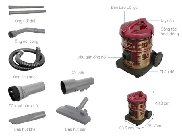 So sánh giá Máy hút bụi công nghiệp Hitachi CV-940Y 24CV WR rẻ nhất? - Ảnh 2