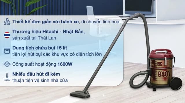 So sánh giá Máy hút bụi công nghiệp Hitachi CV-940Y 24CV WR rẻ nhất? - Ảnh 8