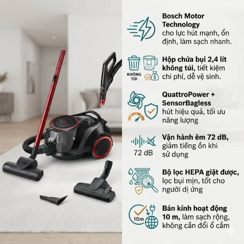 So sánh giá Máy hút bụi dạng hộp Bosch BGS41POW1 - Tìm sản phẩm giá rẻ nhất - Ảnh 1