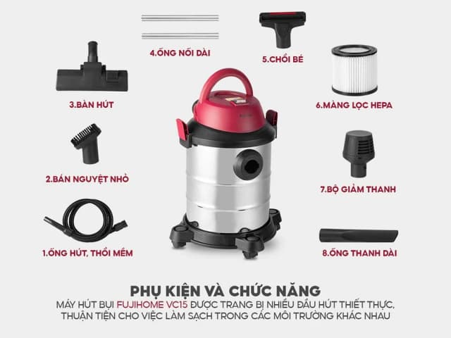 So sánh giá Máy hút bụi dạng hộp FUJIHOME VC15 rẻ nhất? - Ảnh 3