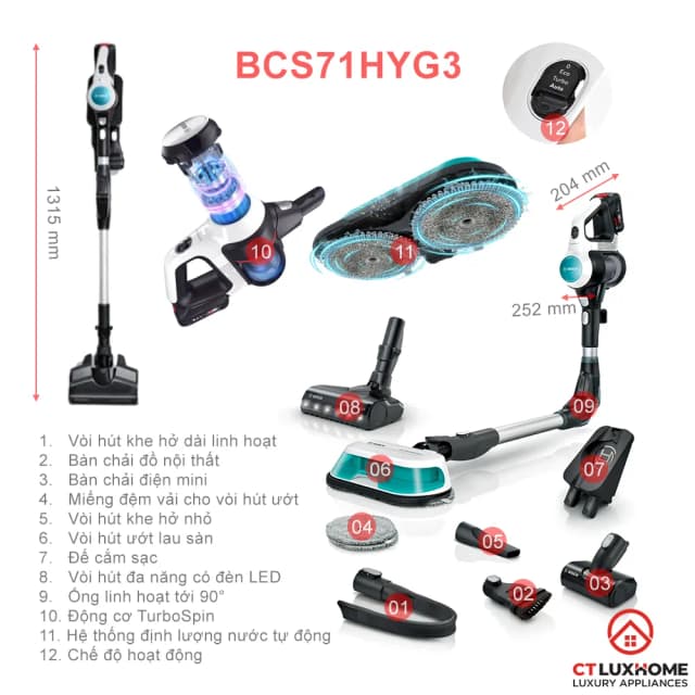 So sánh giá Máy hút bụi lau nhà Bosch BCS71HYG3 rẻ nhất? - Ảnh 13