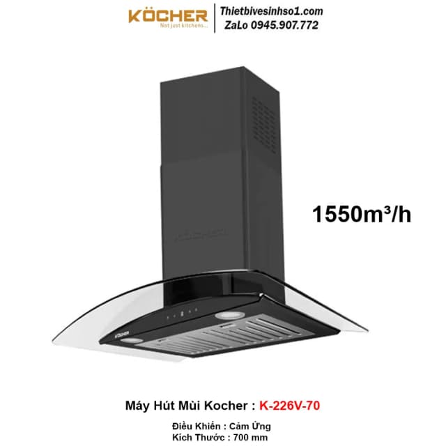Top 1 so sánh giá Máy hút mùi kính cong Kocher K-226V - 70 cm - Tìm sản phẩm giá rẻ nhất - Ảnh 2