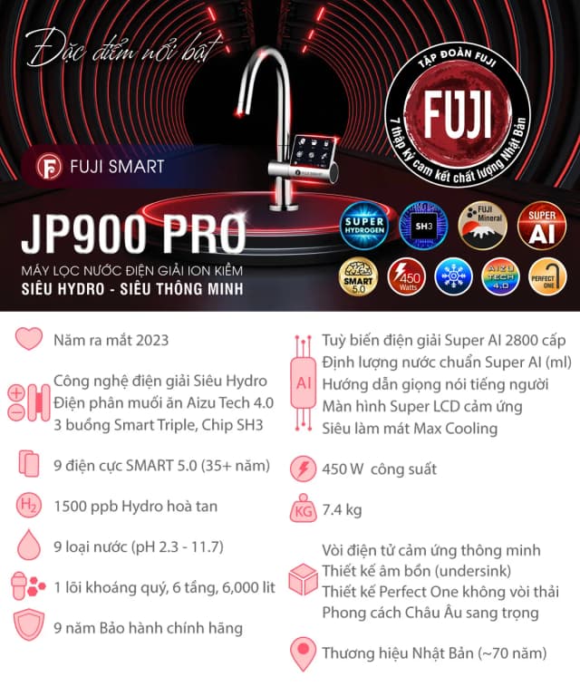 Top 1 so sánh giá Máy lọc nước điện giải ion kiềm Fuji Smart JP900 Pro 9 tấm điện cực - Tìm sản phẩm giá rẻ nhất - Ảnh 4