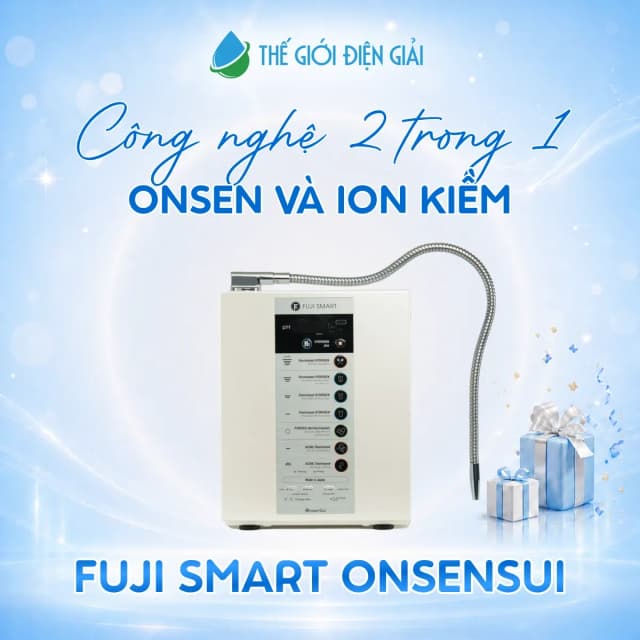 Máy lọc nước điện giải ion kiềm Fuji Smart OnsenSui 5 tấm điện cực - Ảnh 11