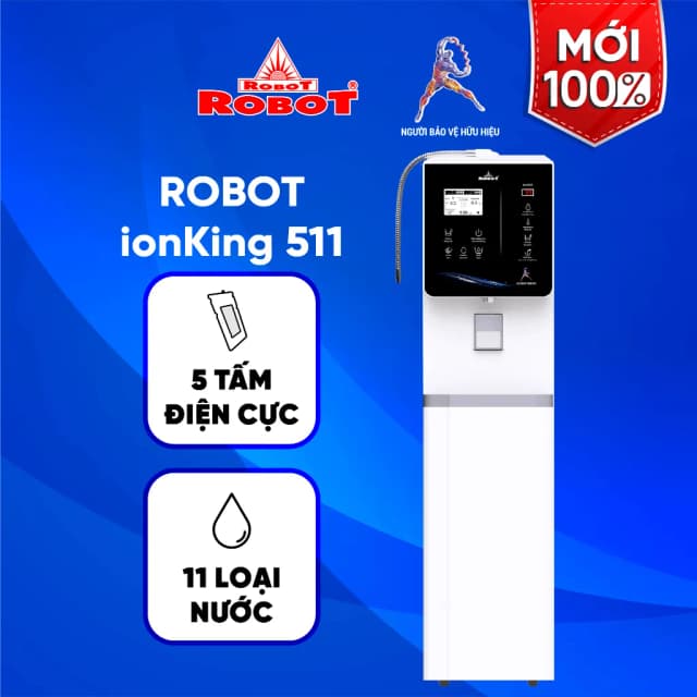 Máy lọc nước điện giải ion kiềm nóng nguội lạnh ROBOT IonKing 511X 5 tấm điện cực - Ảnh 5