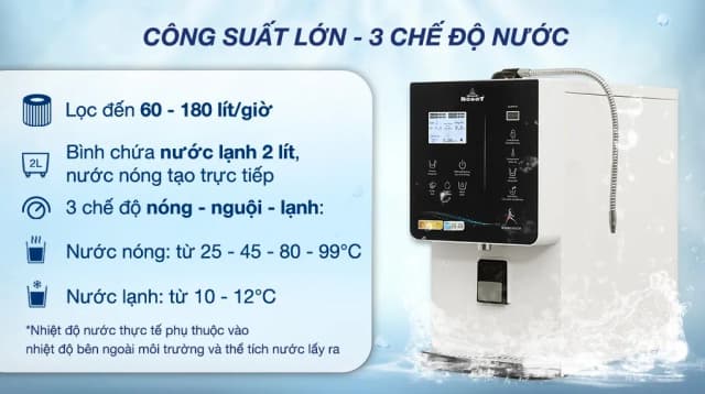 Top 1 so sánh giá Máy lọc nước điện giải ion kiềm nóng nguội lạnh ROBOT IonKing 511X 5 tấm điện cực - Tìm sản phẩm giá rẻ nhất - Ảnh 12