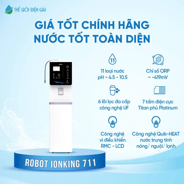 So sánh giá Máy lọc nước điện giải ion kiềm nóng nguội lạnh ROBOT IonKing 711X 7 tấm điện cực rẻ nhất? - Ảnh 17