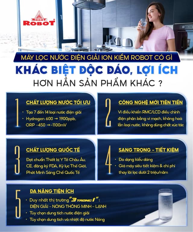So sánh giá Máy lọc nước điện giải ion kiềm nóng nguội lạnh ROBOT IonKing 912X 9 tấm điện cực rẻ nhất? - Ảnh 19
