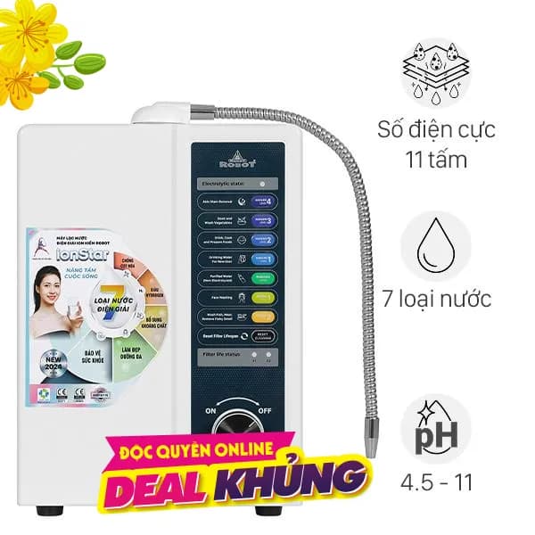 Máy lọc nước điện giải ion kiềm ROBOT IonStar 11X 11 tấm điện cực - Ảnh 9