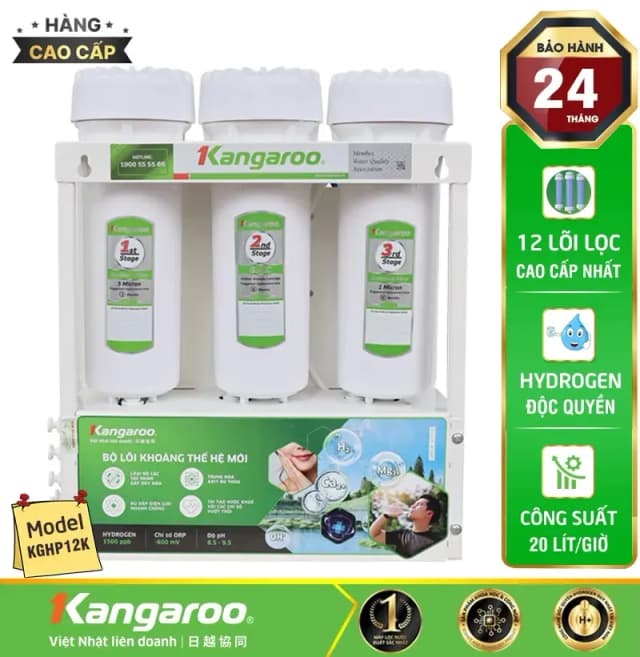 Máy lọc nước RO Hydrogen Kangaroo KG12S1H1 12 lõi - Ảnh 8