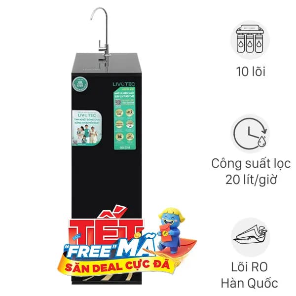 Máy lọc nước RO Hydrogen Livotec 608 10 lõi - Ảnh 2